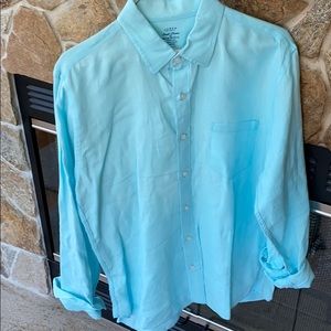 Mens large slim fit Jcrew linen button down